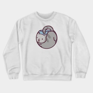 Silly Cute Cat in Bowl Crewneck Sweatshirt